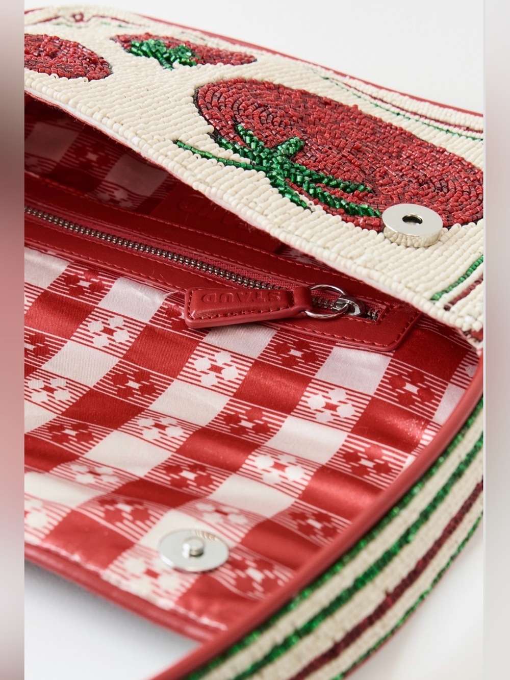 Staud Tommy Beaded Bag in Tomato - Picture 6 of 12